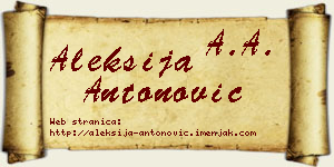 Aleksija Antonović vizit kartica